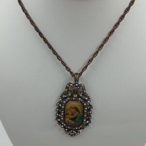 Rare Vintage Nicky Butler "Madonna Caressing Child" Pendant and Chain.